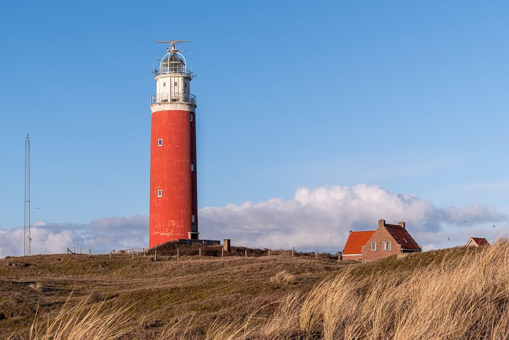 De rode vuurtoren van Texel op Eierland